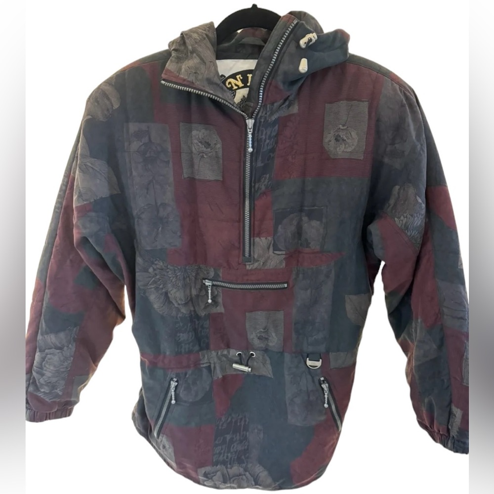 NILS Womens Vintage Jacket Size 6 Full Zip Ski Snowboard Skiwear Faux Patchwork